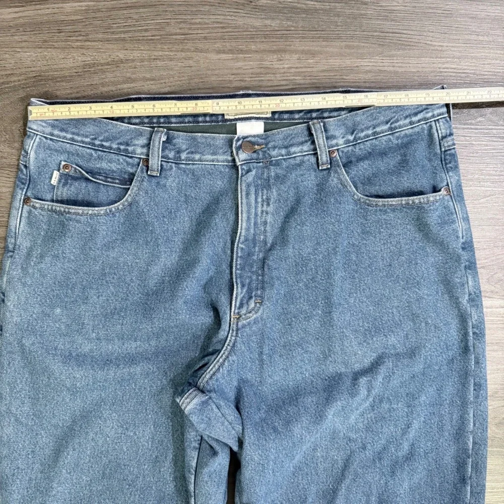LL Bean Relaxed Fit Fleece/Blanket Lined Jeans 40x31(tag32)Blue Cotton Blend